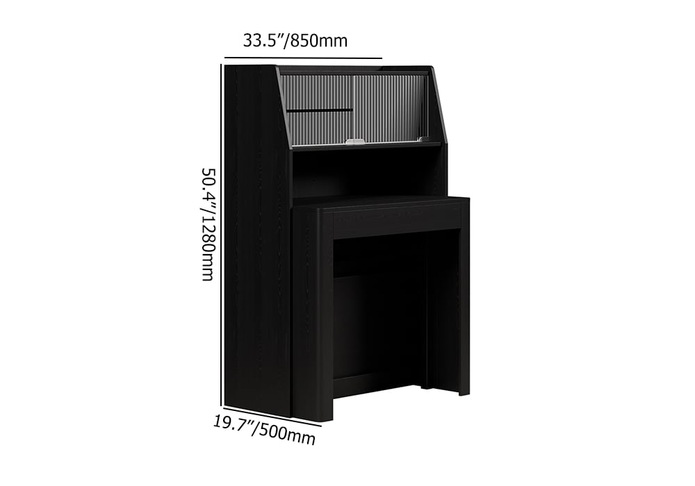 ✨Customer Reviews for Modern Extendable Black Dining Table with Storage Rectangle Sideboard Glass Door