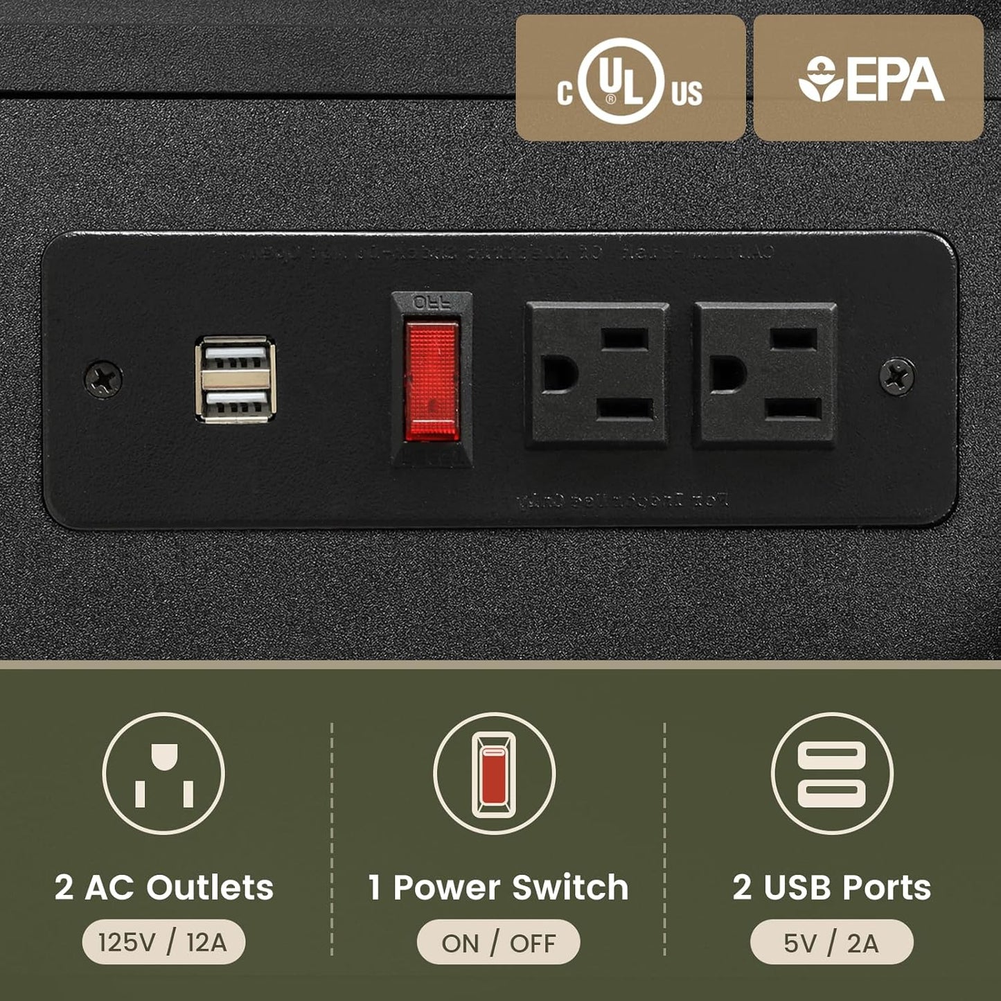 ✨3-Drawer LED Bedside Table with Wireless Charging Station & Hutch