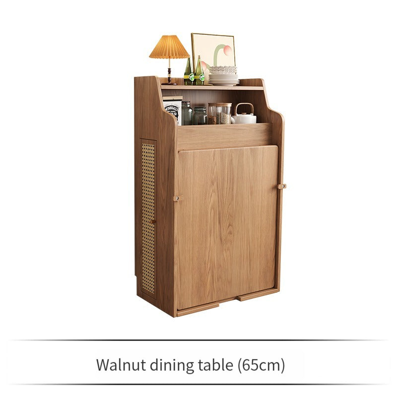 🌟Solid wood folding dining table, household small unit telescopic dining table, invisible storage, sideboard cabinet