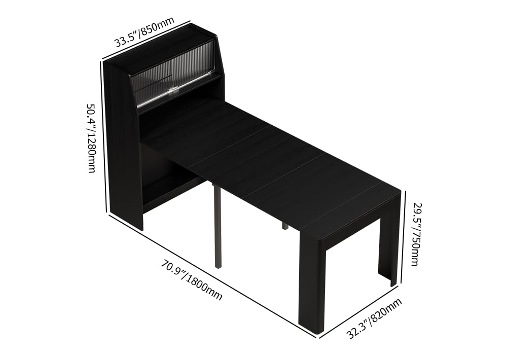 ✨Customer Reviews for Modern Extendable Black Dining Table with Storage Rectangle Sideboard Glass Door