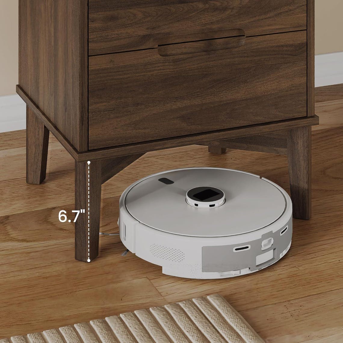 Mid-Century Dark Walnut Nightstands with Charging Station (USB-C/AC) for Modern Bedroom